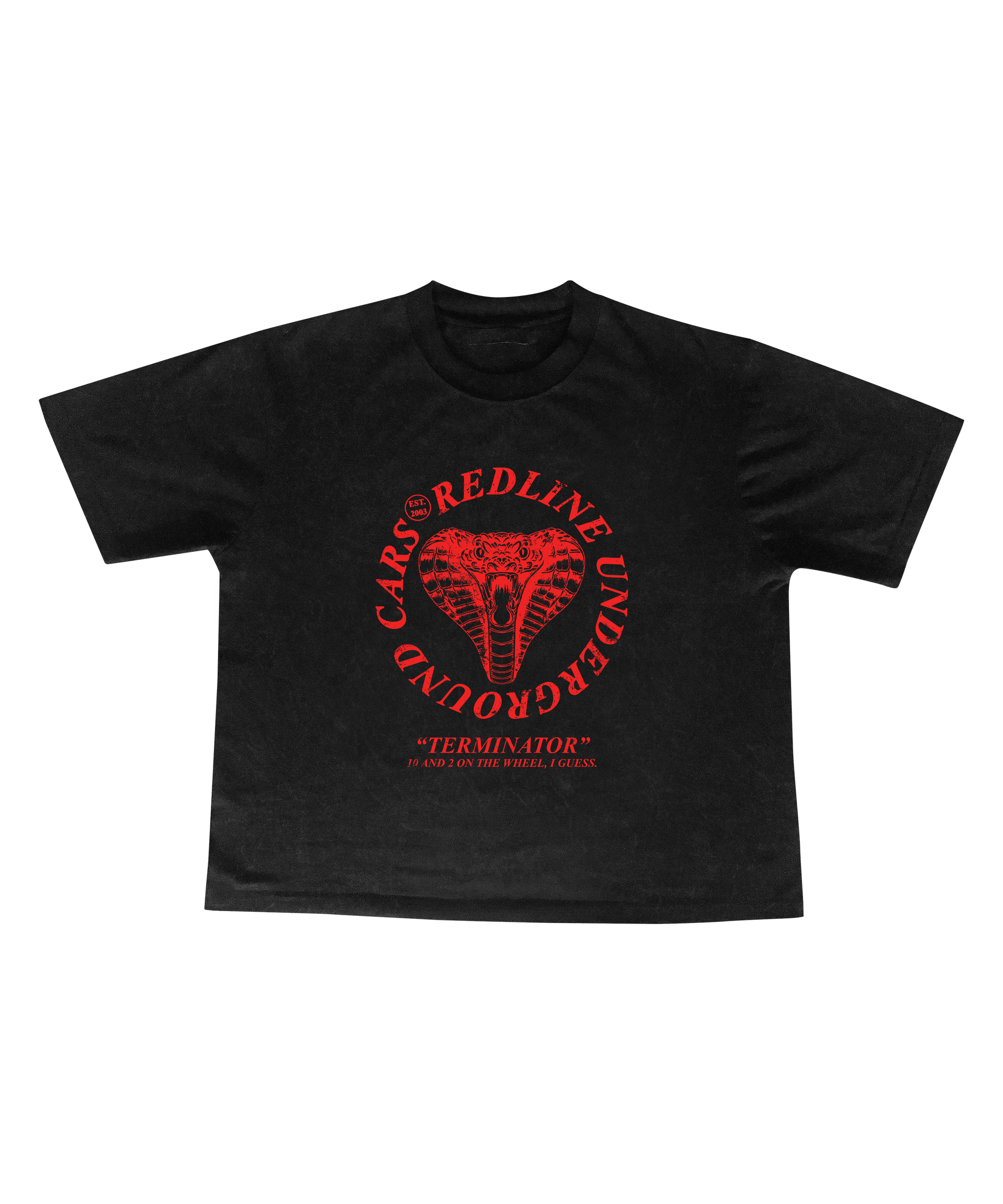 Cobra "Steering Wheel" Red on Black Tee Shirt - Underground Raffles