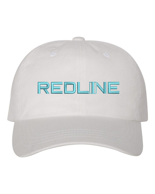 Redline Dad Hat Cyan Blue on White - Underground Raffles